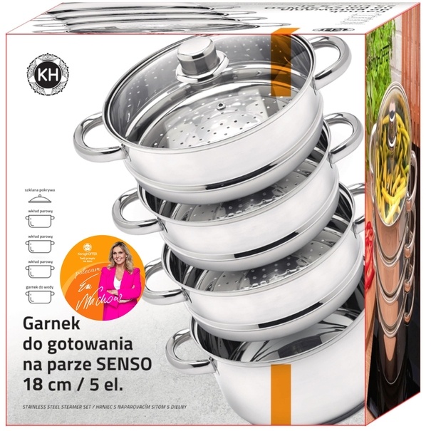 Garnek do gotowania na parze Konighoffer Senso 18 cm 5 element&oacute;w