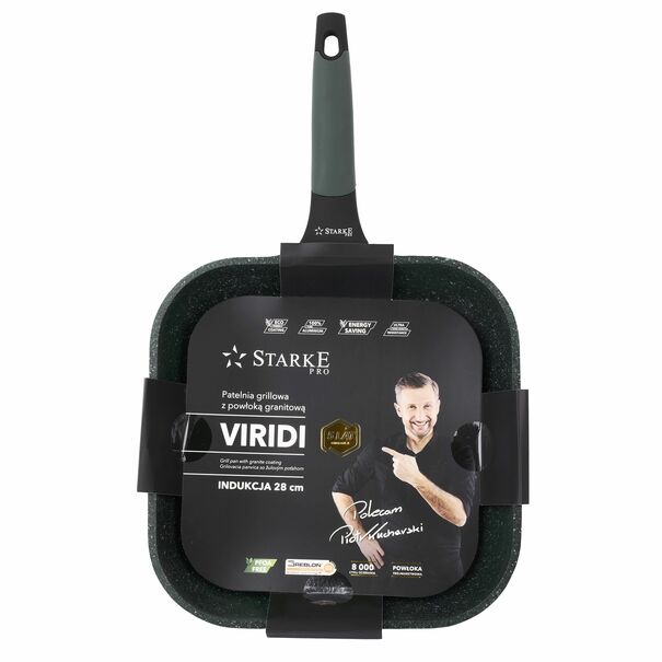 Patelnia grillowa marmurowa na indukcję Starke Pro Viridi 28 cm