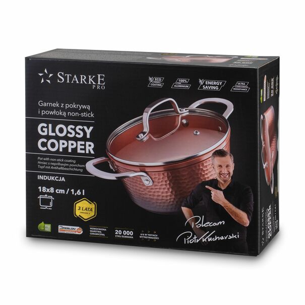 Garnek na indukcję z powłoką nieprzywierającą Starke Pro Glossy Copper 1,6 l