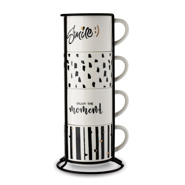 Komplet kubk&oacute;w na stojaku Tadar Decor 300 ml 4 sztuki