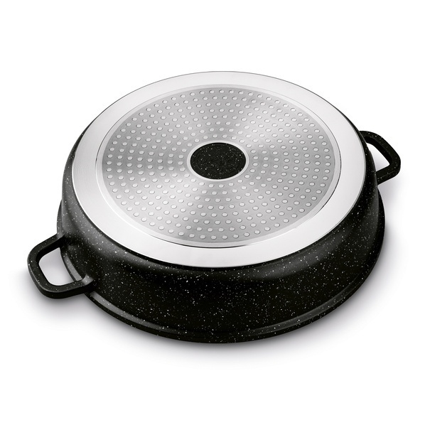 Patelnia na indukcję głęboka kr&oacute;tkie uchwyty Konighoffer Pollo Black 32 x 8 cm