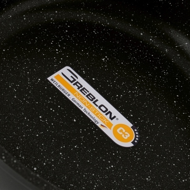 Patelnia na indukcję z pokrywką Starke Pro Taylor Marble 28 cm głęboka