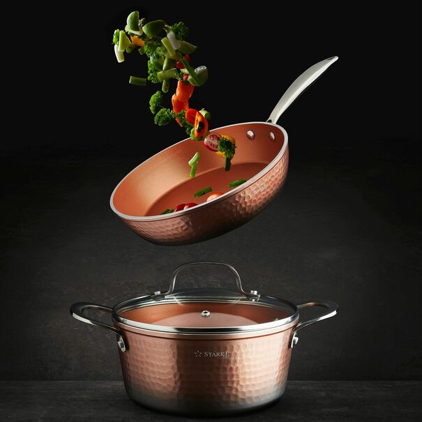 Zestaw 3 patelni non-stick Starke Pro Glossy Copper 20 cm 24 cm 28 cm