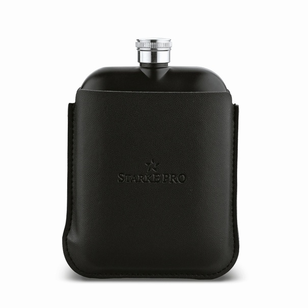 Piersi&oacute;wka ze stali nierdzewnej z lejkiem i etui Starke Pro 170 ml czarna