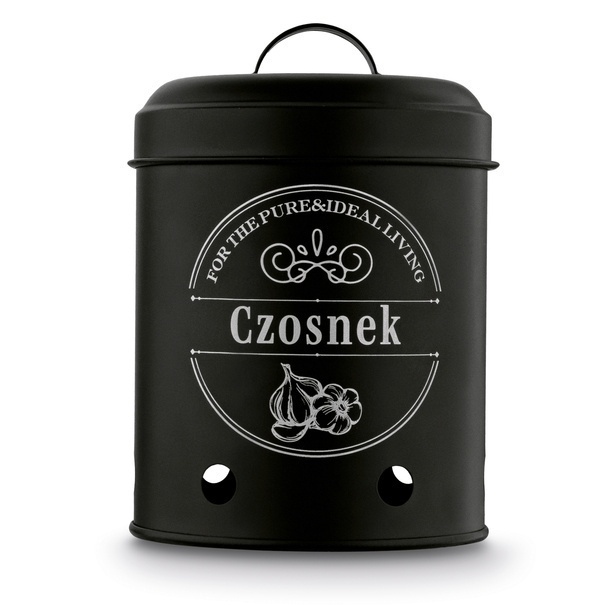 Zestaw 3 metalowych pojemnik&oacute;w kuchennych Tadar Ziemniaki Cebula Czosnek
