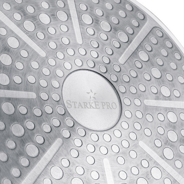 Zestaw 3 patelni Starke Pro Compacti Cream 4 elementy odpinany uchwyt