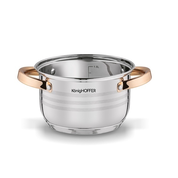Zestaw garnk&oacute;w na indukcję Konighoffer Bari Rose Gold 12 element&oacute;w