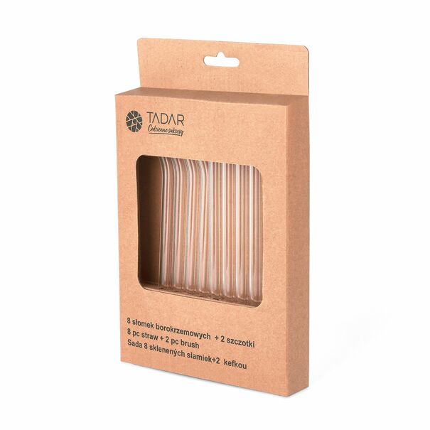 Zestaw 6 szklanek termicznych Tadar Sublime Irish 200 ml i 8 szklanych słomek