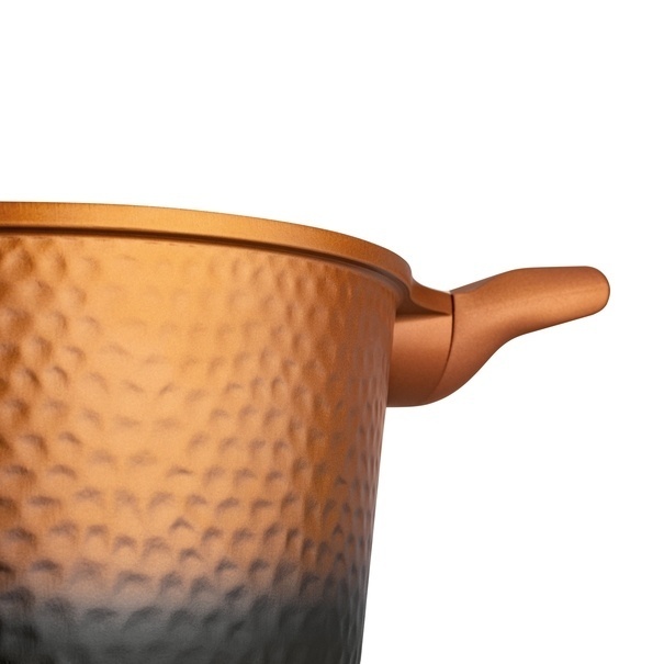 Zestaw garnk&oacute;w na indukcję Starke Pro Texture Copper 10 element&oacute;w i 3 noże Toshiro