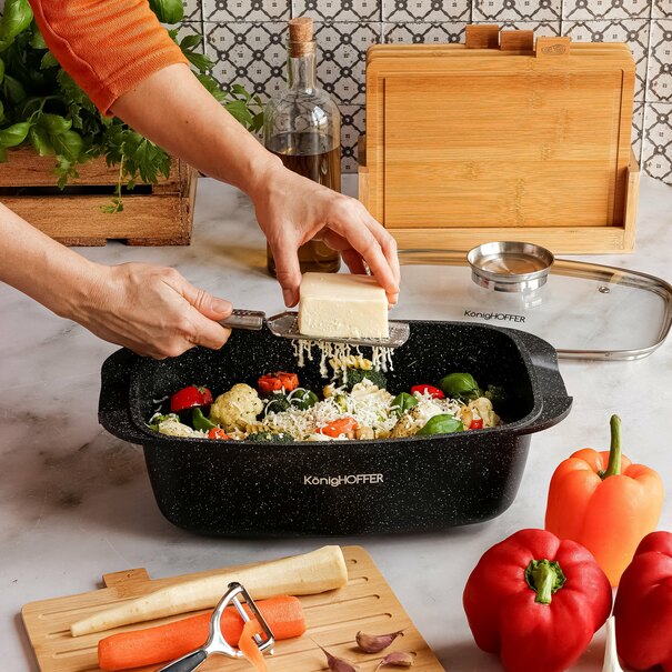 Brytfanna aluminiowa z aromatyzerem Konighoffer Pollo 5,5 l prostokątna