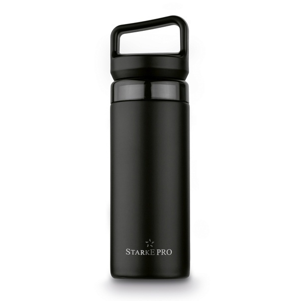 Butelka termiczna z sitkiem Starke Pro Lazaro 400 ml czarna