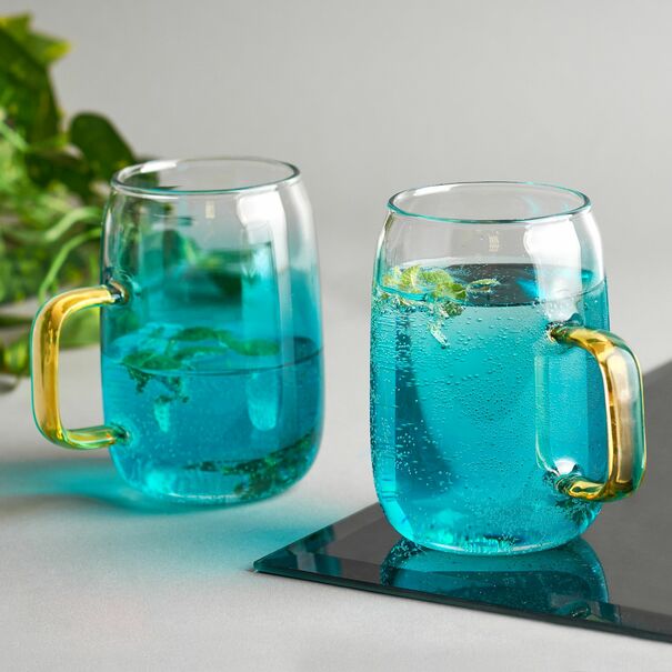 Dzbanek szklany Starke Pro Arube 1,5 l i 2 szklanki 300 ml zielone