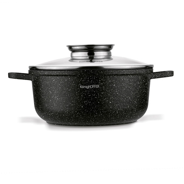 Garnek na indukcję z pokrywką Konighoffer Pollo Black 2,3 l