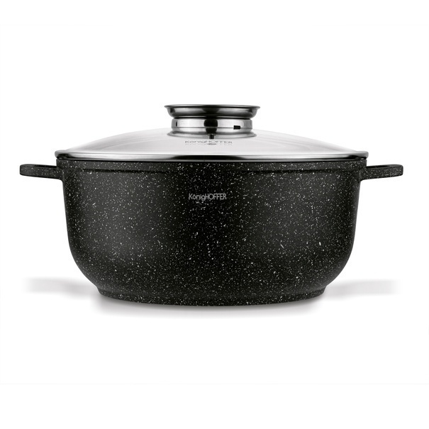 Garnek na indukcję z pokrywką Konighoffer Pollo Black 6,5 l