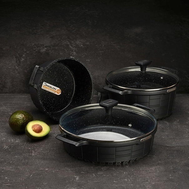 Garnek na indukcję z powłoką marmurową i pokrywką Starke Pro Crows Marble 6,2 l
