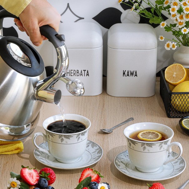 Komplet dw&oacute;ch filiżanek do kawy ze spodkami Tadar Bella Feguro Paola 250 ml