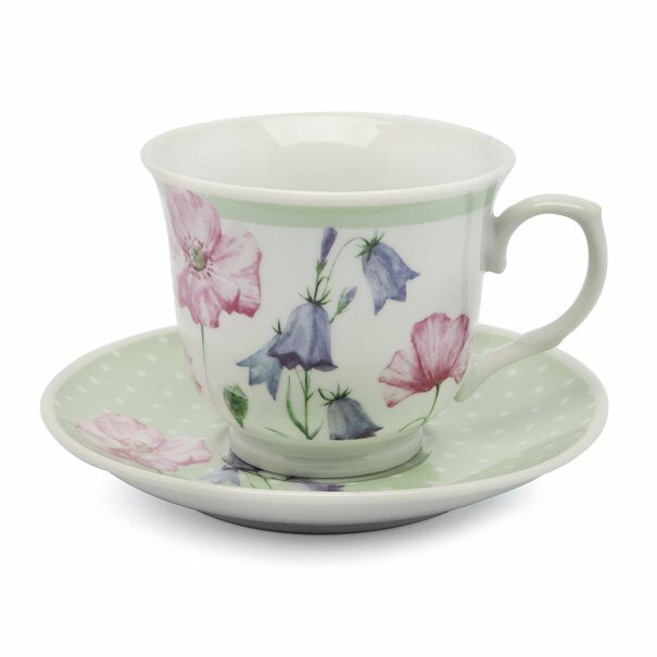 Komplet sześciu filiżanek do kawy ze spodkami Tadar Bella Feguro Fiori 250 ml