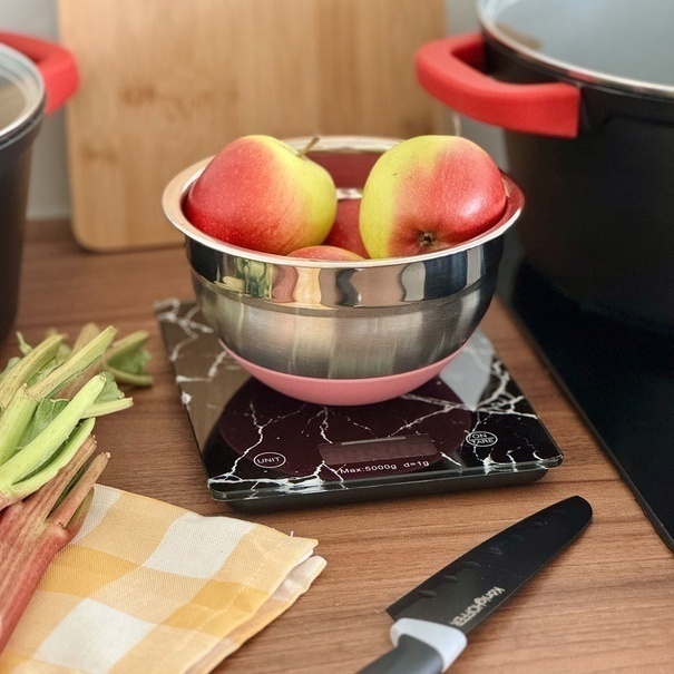 Miska nierdzewna Konighoffer 16 cm silikonowa podstawa r&oacute;żowa