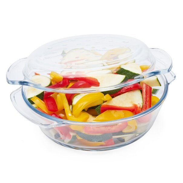 Naczynie żaroodporne okrągłe z pokrywą Termisil Grill&Drop 2,4 l