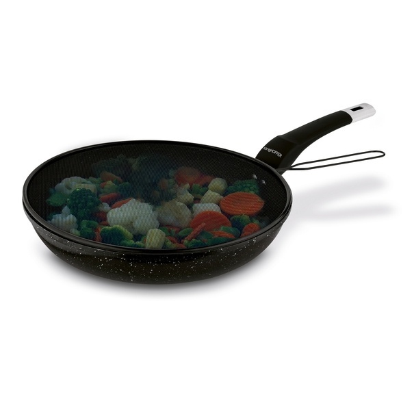 Osłona przed pryskaniem tłuszczu z funkcją sitka Tadar 29 cm czarna