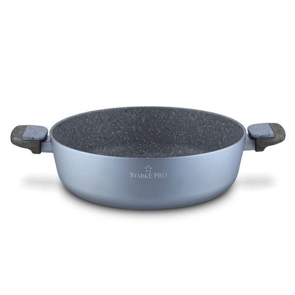 Patelnia na indukcję non stick kr&oacute;tkie uchwyty z pokrywką Starke Pro Double 28 cm
