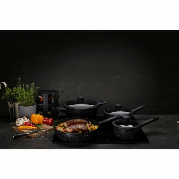 Patelnia na indukcję non-stick z pokrywką Starke Pro Sirius 28 cm głęboka
