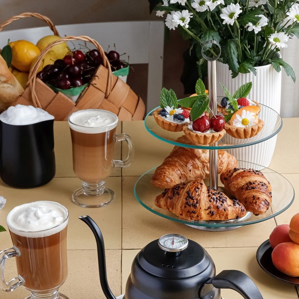 Patera szklana Tadar Milena 20/25 cm okrągła dwupoziomowa