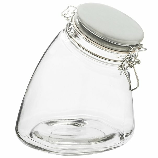 Słoik z klipsem Tadar 1700 ml + szara ceramiczna pokrywka