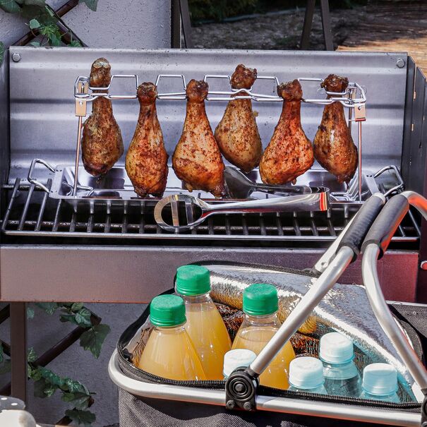 Stojak do pieczenia grillowania na podudzia i skrzydełka z tacką Tadar BBQ