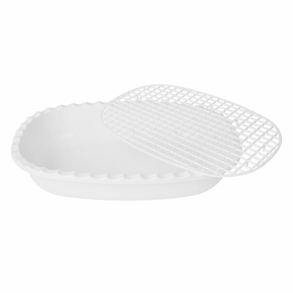 Taca do rozmrażania z ociekaczem Plastic Forte 32 x 21,5 x 6 cm biała