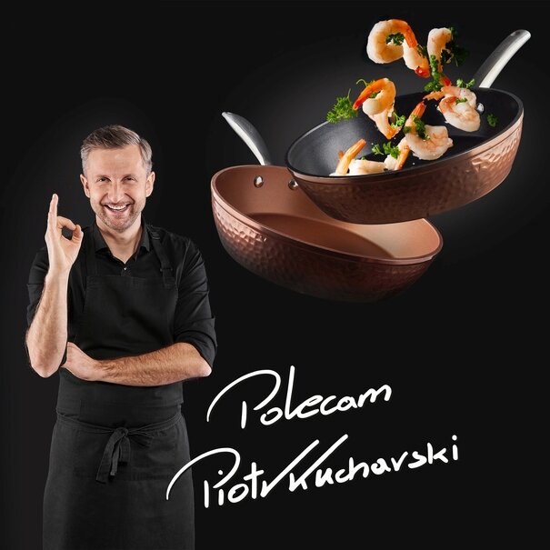 Zestaw 3 patelni na indukcję Starke Pro Black Copper 20 cm 24 cm 28 cm