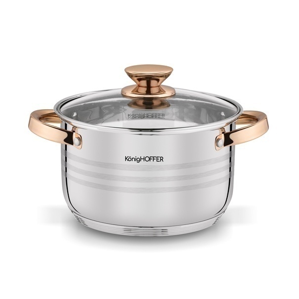 Zestaw garnk&oacute;w na indukcję Konighoffer Bari Rose Gold 12 element&oacute;w