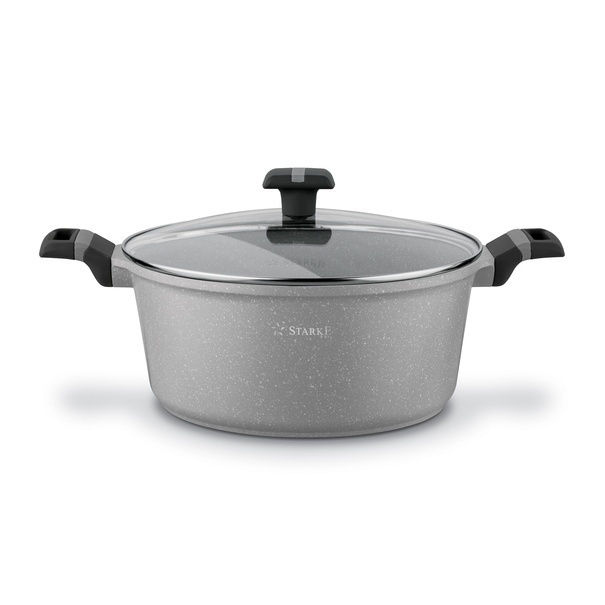 Zestaw garnk&oacute;w na indukcję marmurowych Starke Pro Musse Grey 10 element&oacute;w