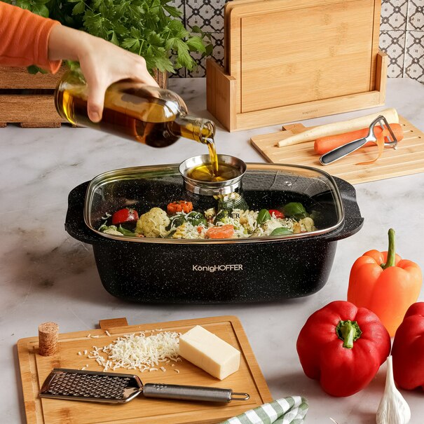 Brytfanna aluminiowa z aromatyzerem Konighoffer Pollo 5,5 l prostokątna