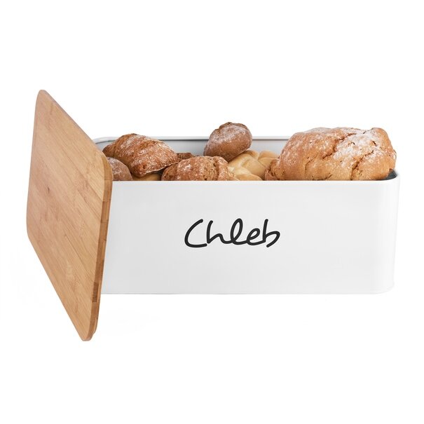 Chlebak stalowy Tadar Maestra 42 x 22 x 16 cm biały