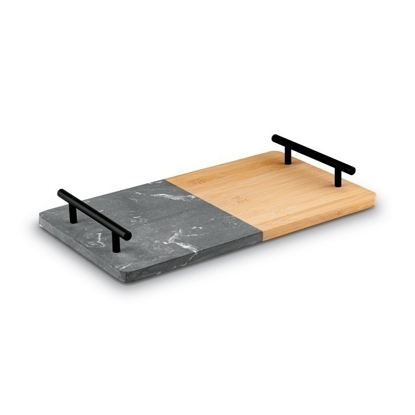 Deska do serwowania przekąsek marmur bambus z uchwytami Starke Pro 35 x 20 cm