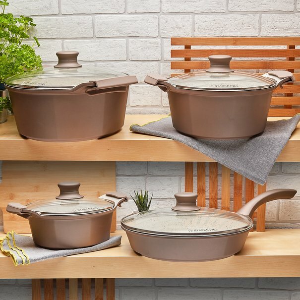 Garnek aluminiowy z pokrywką Starke Pro Pallace 28 cm