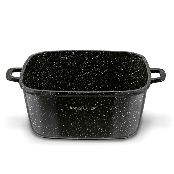 Garnek ceramiczny Konighoffer Kingstone 24 cm kwadratowy z aromatyzerem i 2 nakładki
