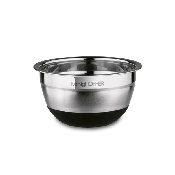 Miski nierdzewne z silikonową podstawą Konighoffer 14 cm 16 cm 20 cm 24 cm satyna