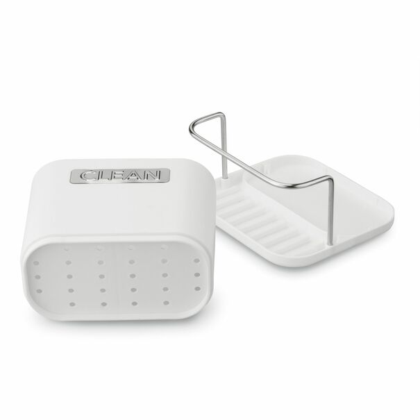Ociekacz na sztućce z podstawką Tadar Clean 13,5 x 12 x 10,8 cm biały