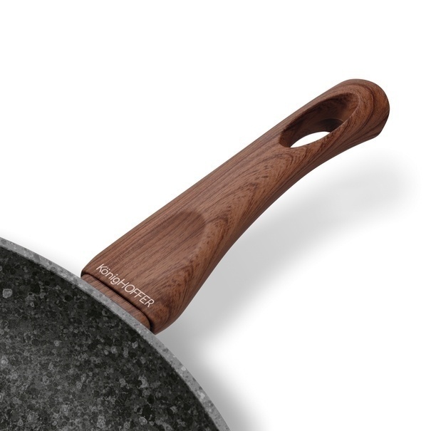Patelnia granitowa głęboka z pokrywką Konighoffer Venga 28 x 7 cm indukcja