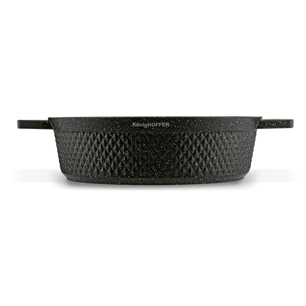 Patelnia marmurowa na indukcję kr&oacute;tkie uchwyty Konighoffer Escuro 28 cm