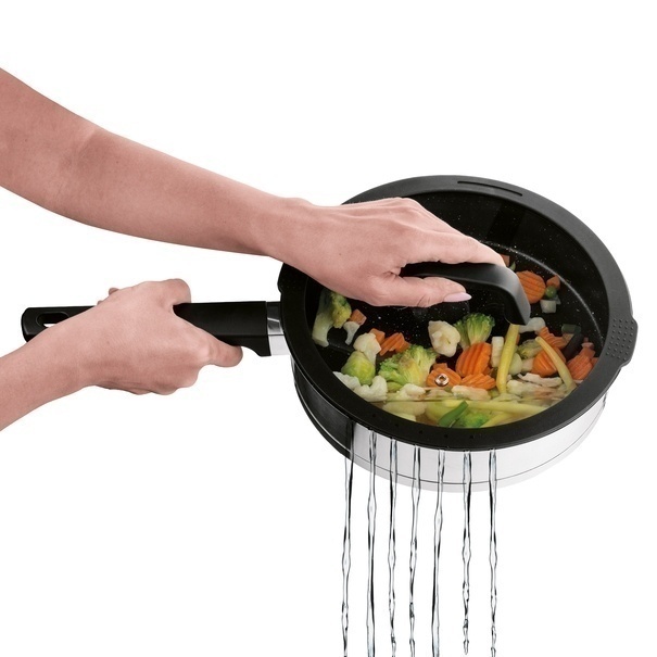 Patelnia nierdzewna non-stick z pokrywką Starke Pro Rigor 24 cm