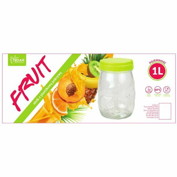 Słoik szklany z pokrywką Tadar Fruit 1 l