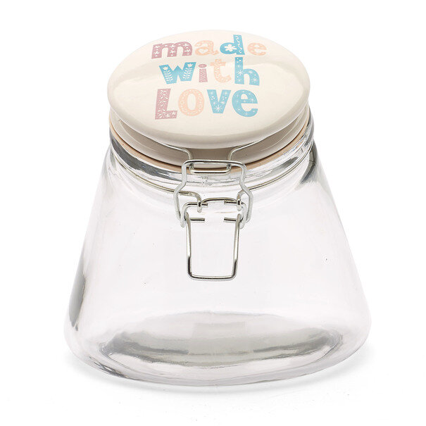 Słoik Tadar Made with love 1200 ml z klipsem i ceramiczną pokrywką