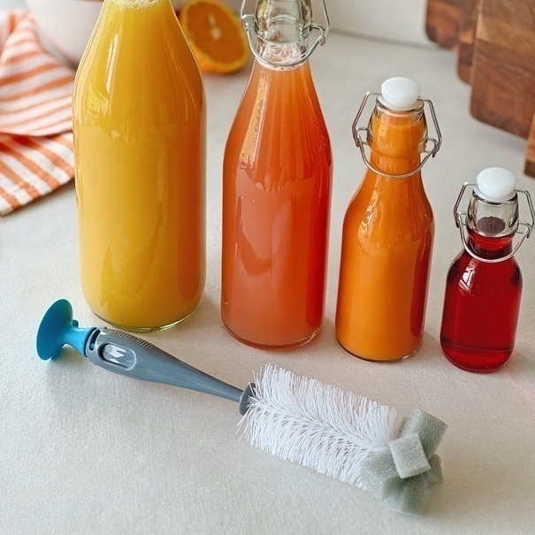 Szczotka do butelek z mini-szczotką, gąbką i przyssawką Tadar 2w1