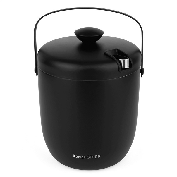 Wiaderko do lodu ze szczypcami Konighoffer Oris 2,8 l czarne