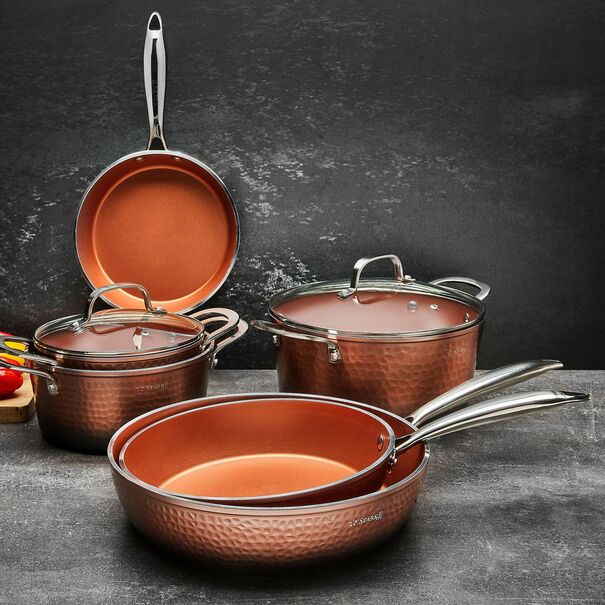 Zestaw 3 patelni non-stick Starke Pro Glossy Copper 20 cm 24 cm 28 cm