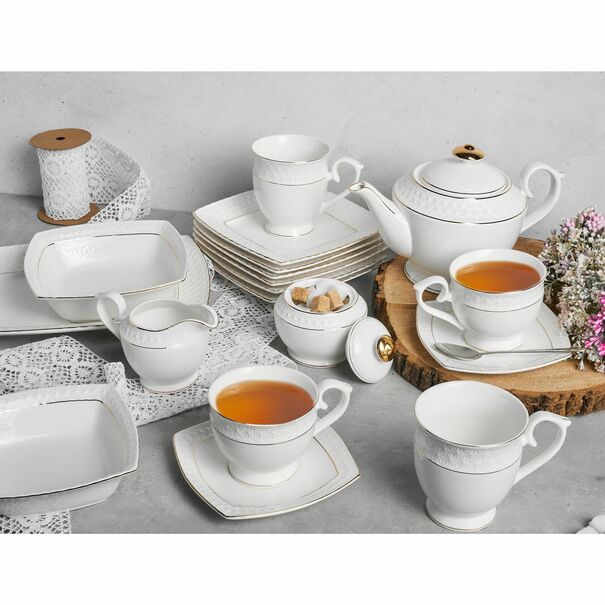 Zestaw dw&oacute;ch filiżanek ze spodkami Tadar Etiuda porcelana NBC 280 ml