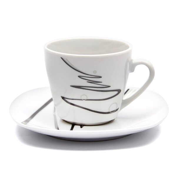 Zestaw filiżanek do kawy Tadar Wstęga 12 element&oacute;w porcelanowy